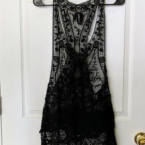NWOT Sacred Threads Crochet Lace Tank Top O/S